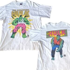 Vintage 90s Marvel The Incredible Hulk Tshirt Tultex Double Sided Size XL